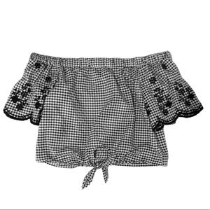 Forever 21 cropped off the shoulder blouse.